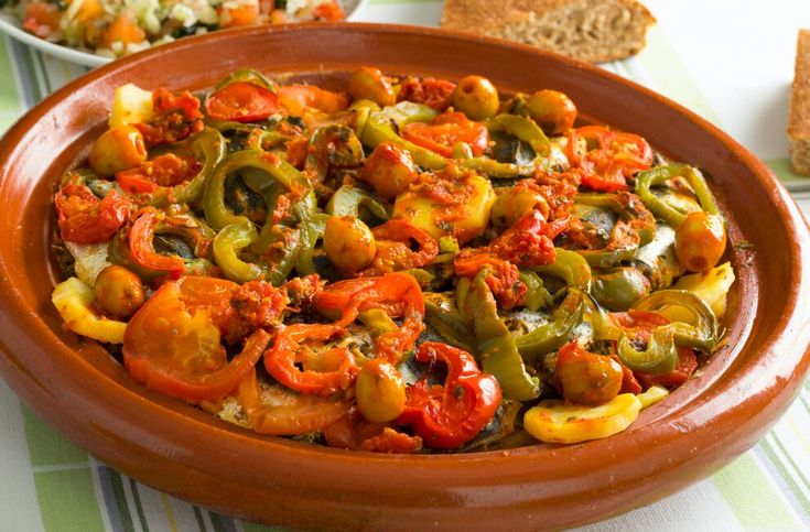 Fish Tagine with Tomatoes, Peppers & Lemon